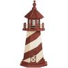 imageDutchCrafters Cape Hatteras NC Decorative Light Up Wooden Lighthouse Outdoor Yard Garden Statue  Amish Made in America 5 PatrioticCherry Wood  Ivory