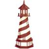 imageDutchCrafters Cape Hatteras NC Decorative Light Up Wooden Lighthouse Outdoor Yard Garden Statue  Amish Made in America 5 PatrioticCherry Wood  Ivory