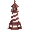 imageDutchCrafters Cape Hatteras NC Decorative Light Up Wooden Lighthouse Outdoor Yard Garden Statue  Amish Made in America 5 PatrioticCherry Wood  White