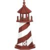 imageDutchCrafters Cape Hatteras NC Decorative Light Up Wooden Lighthouse Outdoor Yard Garden Statue  Amish Made in America 5 PatrioticCherry Wood  White
