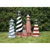 imageDutchCrafters Cape Hatteras NC Decorative Light Up Wooden Lighthouse Outdoor Yard Garden Statue  Amish Made in America 5 PatrioticPatriot Blue  White