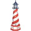 imageDutchCrafters Cape Hatteras NC Solar Lighthouse with LED Dusk to Dawn Lights Outdoor Statues for Garden Solar Lights Outdoor Waterproof Patio Decor  Amish USA Patriotic 3 with BasePatriotic
