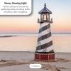 imageDutchCrafters Cape Hatteras NC Solar Lighthouse with LED Dusk to Dawn Lights Outdoor Statues for Garden Solar Lights Outdoor Waterproof Patio Decor  Amish USA Patriotic 3 with BaseReplica