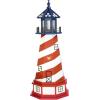 imageDutchCrafters Cape Hatteras NC Solar Lighthouse with LED Dusk to Dawn Lights Outdoor Statues for Garden Solar Lights Outdoor Waterproof Patio Decor  Amish USA Patriotic 3 with BasePatriotic