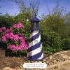 imageDutchCrafters Cape Hatteras NC Solar Lighthouse with LED Dusk to Dawn Lights Outdoor Statues for Garden Solar Lights Outdoor Waterproof Patio Decor  Amish USA Patriotic 3 with BasePatriot Blue  White
