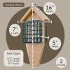 imageDutchCrafters Double Suet Cage Cedar Wood Bird Feeder with Grooved Tail Prop Outdoor Wooden Suet Cake Holder Bird Feeder Hanging Mount  Amish Made in USA