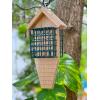 imageDutchCrafters Double Suet Cage Cedar Wood Bird Feeder with Grooved Tail Prop Outdoor Wooden Suet Cake Holder Bird Feeder Hanging Mount  Amish Made in USA