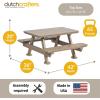 imageDutchCrafters Plastic Kids Picnic Table Heavy Duty Toddler Outdoor Table Childrens Picnic Tables for Outdoors for Playtime Meals Arts ampamp Crafts Camping and More  Amish Made in USA BlackCedar