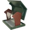 imageDutchCrafters Plastic Poly Hopper Bird Feeder Post Mount Large Capacity Silo Bird Feeder AllWeather Feeding Station for Outdoors  Amish Made in USA Turf Green ampamp Cherry WoodTurf Green  Cherrywood