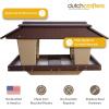 imageDutchCrafters Poly Post Mount Extra Large Double Hopper Bird Feeder Outdoor Wild Bird Feeder for Outside USA Amish Made Turf Green ampamp WeatherwoodBrown  Weatherwood