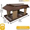 imageDutchCrafters Poly Post Mount Extra Large Double Hopper Bird Feeder Outdoor Wild Bird Feeder for Outside USA Amish Made Turf Green ampamp WeatherwoodBrown  Weatherwood