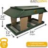 imageDutchCrafters Poly Post Mount Extra Large Double Hopper Bird Feeder Outdoor Wild Bird Feeder for Outside USA Amish Made Turf Green ampamp WeatherwoodTurf Green  Weathered Wood