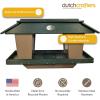 imageDutchCrafters Poly Post Mount Extra Large Double Hopper Bird Feeder Outdoor Wild Bird Feeder for Outside USA Amish Made Turf Green ampamp WeatherwoodTurf Green  Weathered Wood