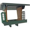 imageDutchCrafters Poly Post Mount Hopper Bird Feeder with Two Suet Cake Cages Post Mounted Outdoor Wild Bird Feeder for Outside Turf Green ampamp Bright CedarTurf Green  Bright Cedar