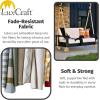 imageLuxCraft Poly Lanai Deep Seat 2 Person Loveseat Outdoor Sofa Swing Bench for Outside Patio Front Porch Yard with Padded Cushions  USA Amish Made Weatherwood Spectrum Dove FabricBirch  Cast Breeze Fabric