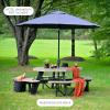 imageLuxCraft Poly Octagon Picnic Table  Outside Table for Adults ampamp Kids Seats 8 UV Resistant and Heavy Duty Durable Outdoor Furniture Amish Made in USA Cedar ampamp BlackAruba Blue  White