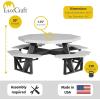 imageLuxCraft Poly Octagon Picnic Table  Outside Table for Adults ampamp Kids Seats 8 UV Resistant and Heavy Duty Durable Outdoor Furniture Amish Made in USA Cedar ampamp BlackAruba Blue  White