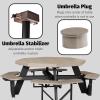 imageLuxCraft Poly Octagon Picnic Table  Outside Table for Adults ampamp Kids Seats 8 UV Resistant and Heavy Duty Durable Outdoor Furniture Amish Made in USA Cedar ampamp BlackBrazilian Walnut  Black