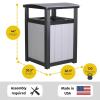 imageLuxCraft Poly Outdoor Trash Can Garbage Can Outdoor  Durable All Weather Commercial Trash Can ampamp Residential Outdoor Trash Bin for Patio Pool Park Business and Personal Dove Gray ampamp BlackWeatherwood  Black