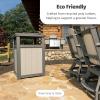 imageLuxCraft Poly Outdoor Trash Can Garbage Can Outdoor  Durable All Weather Commercial Trash Can ampamp Residential Outdoor Trash Bin for Patio Pool Park Business and Personal Dove Gray ampamp BlackCedar  Black