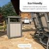 imageLuxCraft Poly Outdoor Trash Can Garbage Can Outdoor  Durable All Weather Commercial Trash Can ampamp Residential Outdoor Trash Bin for Patio Pool Park Business and Personal Dove Gray ampamp BlackWhite