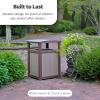 imageLuxCraft Poly Outdoor Trash Can Garbage Can Outdoor  Durable All Weather Commercial Trash Can ampamp Residential Outdoor Trash Bin for Patio Pool Park Business and Personal Dove Gray ampamp BlackWeatherwood