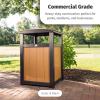 imageLuxCraft Poly Outdoor Trash Can Garbage Can Outdoor  Durable All Weather Commercial Trash Can ampamp Residential Outdoor Trash Bin for Patio Pool Park Business and Personal Dove Gray ampamp BlackBrazilian Walnut  Black