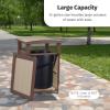imageLuxCraft Poly Outdoor Trash Can Garbage Can Outdoor  Durable All Weather Commercial Trash Can ampamp Residential Outdoor Trash Bin for Patio Pool Park Business and Personal Dove Gray ampamp BlackBrazilian Walnut  Black