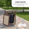 imageLuxCraft Poly Outdoor Trash Can Garbage Can Outdoor  Durable All Weather Commercial Trash Can ampamp Residential Outdoor Trash Bin for Patio Pool Park Business and Personal Dove Gray ampamp BlackAntique Mahogany