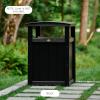 imageLuxCraft Poly Outdoor Trash Can Garbage Can Outdoor  Durable All Weather Commercial Trash Can ampamp Residential Outdoor Trash Bin for Patio Pool Park Business and Personal Dove Gray ampamp BlackBlack