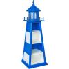 imageDutchCrafters 5 Foot Nautical Poly Lighthouse Bookshelf with Functional Storage and Working Light  Coastal Decor Beach Themed Bookcase for Shoes Towels Sunscreen Outdoors Gray ampamp Light GrayBright Blue  White