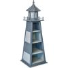 imageDutchCrafters 5 Foot Nautical Poly Lighthouse Bookshelf with Functional Storage and Working Light  Coastal Decor Beach Themed Bookcase for Shoes Towels Sunscreen Outdoors Gray ampamp Light GrayGray  Light Gray