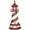 imageDutchCrafters Cape Hatteras NC Decorative Light Up Wooden Lighthouse Outdoor Yard Garden Statue  Amish Made in America 5 PatrioticCherry Wood  White