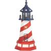 imageDutchCrafters Cape Hatteras NC Solar Lighthouse with LED Dusk to Dawn Lights Outdoor Statues for Garden Solar Lights Outdoor Waterproof Patio Decor  Amish USA Patriotic 3 with BasePatriotic