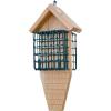 imageDutchCrafters Double Suet Cage Cedar Wood Bird Feeder with Grooved Tail Prop Outdoor Wooden Suet Cake Holder Bird Feeder Hanging Mount  Amish Made in USA