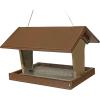 imageDutchCrafters Plastic Poly Hanging Hopper Bird Feeder Large Capacity Silo Bird Feeder AllWeather Feeding Station for Outdoors  Amish Made in USA Turf Green ampamp Cherry WoodTudor Brown  Weathered Wood