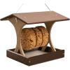 imageDutchCrafters Plastic Poly Large Bird Feeder with Horizontal Suet Cake Log Cylinder Holder Seed Block Feeder for Wild Birds  Made in America Turf Green ampamp CedarMilwaukee Brown  Weathered Wood