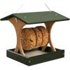 imageDutchCrafters Plastic Poly Large Bird Feeder with Horizontal Suet Cake Log Cylinder Holder Seed Block Feeder for Wild Birds  Made in America Turf Green ampamp CedarTurf Green  Cedar