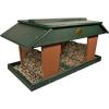 imageDutchCrafters Poly Post Mount Extra Large Double Hopper Bird Feeder Outdoor Wild Bird Feeder for Outside USA Amish Made Turf Green ampamp WeatherwoodTurf Green  Cedar