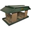 imageDutchCrafters Poly Post Mount Extra Large Double Hopper Bird Feeder Outdoor Wild Bird Feeder for Outside USA Amish Made Turf Green ampamp WeatherwoodTurf Green  Weathered Wood