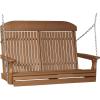 imageLuxCraft 4 Poly High Back Classic Porch Swing Made with Recycled Plastics  Made in USA Dove Gray ampamp BlackAntique Mahogany