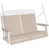imageLuxCraft 4 Poly High Back Classic Porch Swing Made with Recycled Plastics  Made in USA Dove Gray ampamp BlackBirch  White