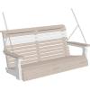 imageLuxCraft 4 Poly Rollback Plain Porch Swing Made with Recycled Plastics  Made in USA Chestnut BrownBirch  White