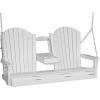 imageLuxCraft 5 Adirondack Hanging Front Porch Swing with Flip Down Console Seats Up to 3 Outdoor Patio Swing Bench for Outside Birch ampamp WhiteWhite