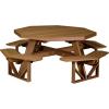 imageLuxCraft Poly Octagon Picnic Table  Outside Table for Adults ampamp Kids Seats 8 UV Resistant and Heavy Duty Durable Outdoor Furniture Amish Made in USA Cedar ampamp BlackAntique Mahogany