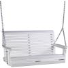 imageLuxCraft Rollback 5ft Recycled Plastic Plain Porch Swing with Flip Down Center ConsoleWhite