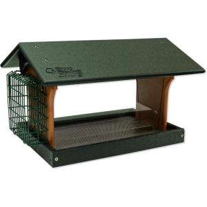 imageClassic Single Suet Poly Bird Feeder Turf Green ampamp Cedar Mount Style  Post MountTurf Green  Cedar