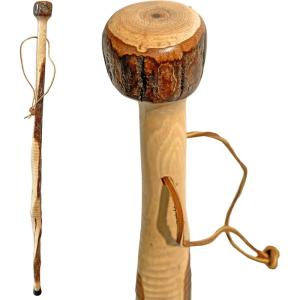 imageDutchCrafters 36quot Twisted Carved Solid Wood Knob Handle Walking Cane Wooden Walking Sticks for Men with Leather Wrist Strap Rubber Foot for Men Women Seniors  Amish American MadeHickory