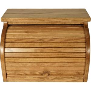 imageDutchCrafters Amish USA Made Solid Wood Countertop Bread Box Bread Holder for Kitchen Counter Large Bread Box for Kitchen Countertop Cherry  NaturalOak  Chestnut