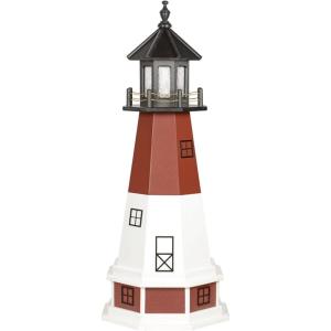 imageDutchCrafters Barnegat NJ Lighthouse Replica Garden Statues with Dusk to Dawn Solar Outdoor Lighting Solar Garden Decor for Outside Lighthouse Gifts  Amish Furniture Made in USA 2 with Base4 with Base